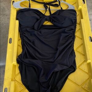 Source Unknown Black One Piece Swimsuit